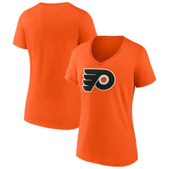 Philadelphia Flyers Fanatics Women's Primary Logo Team V-Neck T-Shirt For Sale