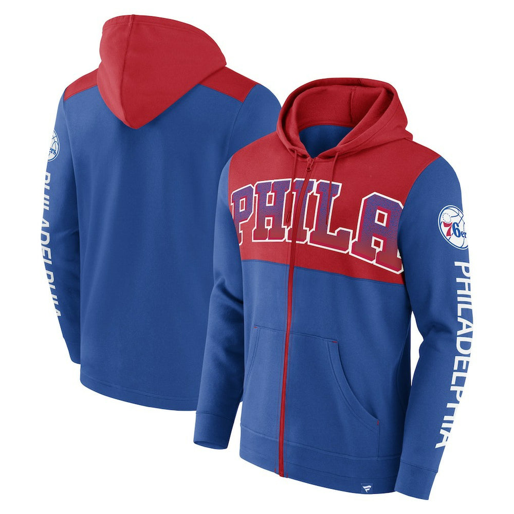 Philadelphia 76ers Skyhook Colorblock Full-Zip Hoodie Discount