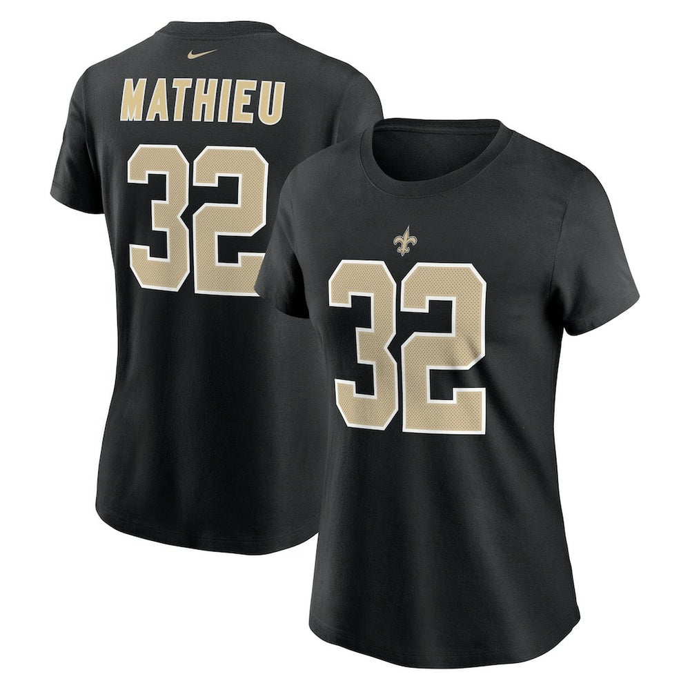 New Orleans Saints Nike Tyrann Mathieu Women's Player Name & Number T-Shirt