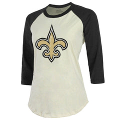 New Orleans Saints Tyrann Mathieu Majestic Threads Women's Player Name & Number Tri-Blend Three-Quarter Sleeve T-Shirt