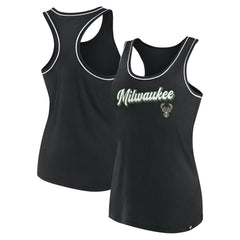 Milwaukee Bucks Women's Wordmark Logo Racerback Tank Top New