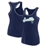 Seattle Kraken Fanatics Women's Wordmark Logo Racerback Scoop Neck Tank Top Discount