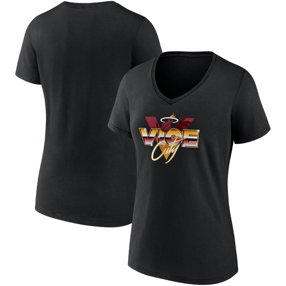 Miami Heat Women's Hometown Collection Vice City V-Neck T-Shirt On Sale