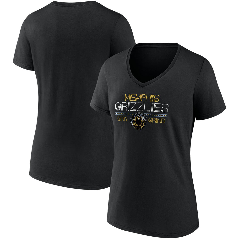 Memphis Grizzlies Women's Hometown Collection Grit Grind V-Neck T-Shirt New