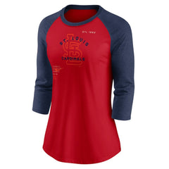 St. Louis Cardinals Nike Women's Next Up Tri-Blend Raglan 3/4-Sleeve T-Shirt | MLB New