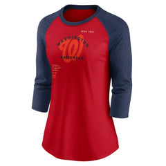Washington Nationals Nike Women's Next Up Tri-Blend Raglan 3/4-Sleeve T-Shirt | MLB Shop
