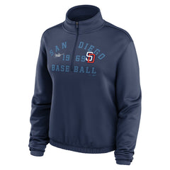 San Diego Padres Nike Women's Rewind Splice Half-Zip Semi-Cropped Bubble Hem Sweatshirt | MLB Online