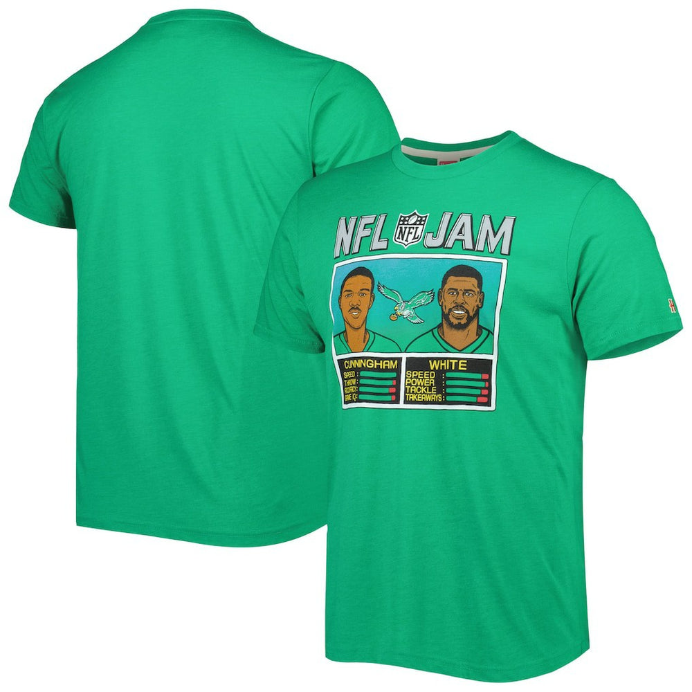 Philadelphia Eagles Randall Cunningham & Reggie White Homage Unisex NFL Jam Retired Tri-Blend T-Shirt