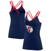 Cleveland Guardians Fanatics Women's Barrel It Up Cross Back V-Neck Tank Top | MLB Shop