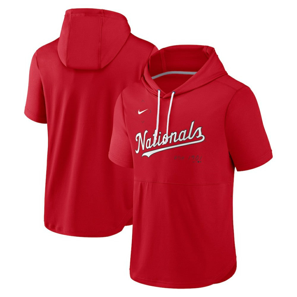 Washington Nationals Nike Springer Short Sleeve Team Pullover Hoodie | MLB US