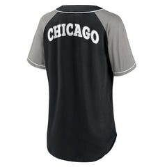 Chicago White Sox Fanatics Women's Ultimate Style Raglan V-Neck T-Shirt | MLB New