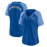 Kansas City Royals Fanatics Women's Ultimate Style Raglan V-Neck T-Shirt | MLB Online