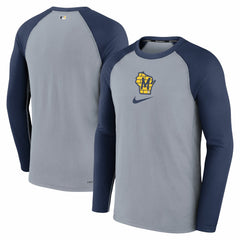 Milwaukee Brewers Nike Authentic Collection Game Raglan Performance Long Sleeve T-Shirt | MLB Sale