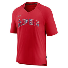 Los Angeles Angels Nike Authentic Collection Pregame Raglan Performance V-Neck T-Shirt | MLB Sale