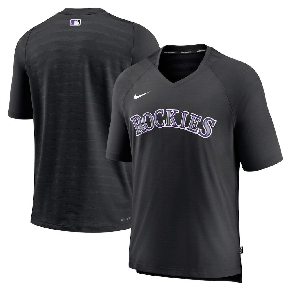 Colorado Rockies Nike Authentic Collection Pregame Raglan Performance V-Neck T-Shirt | MLB Discount