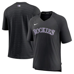Colorado Rockies Nike Authentic Collection Pregame Raglan Performance V-Neck T-Shirt | MLB Discount