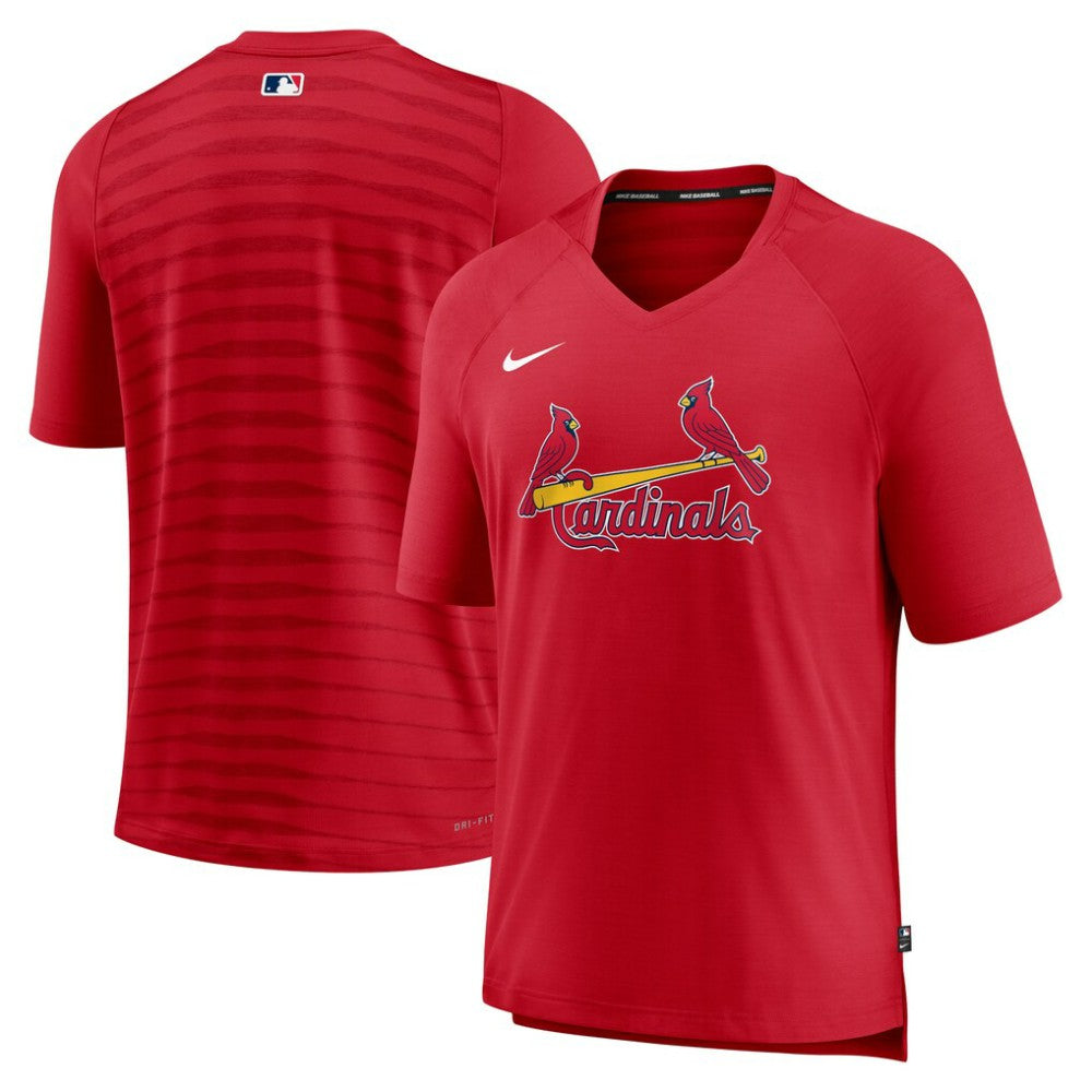St. Louis Cardinals Nike Authentic Collection Pregame Raglan Performance V-Neck T-Shirt | MLB Sale