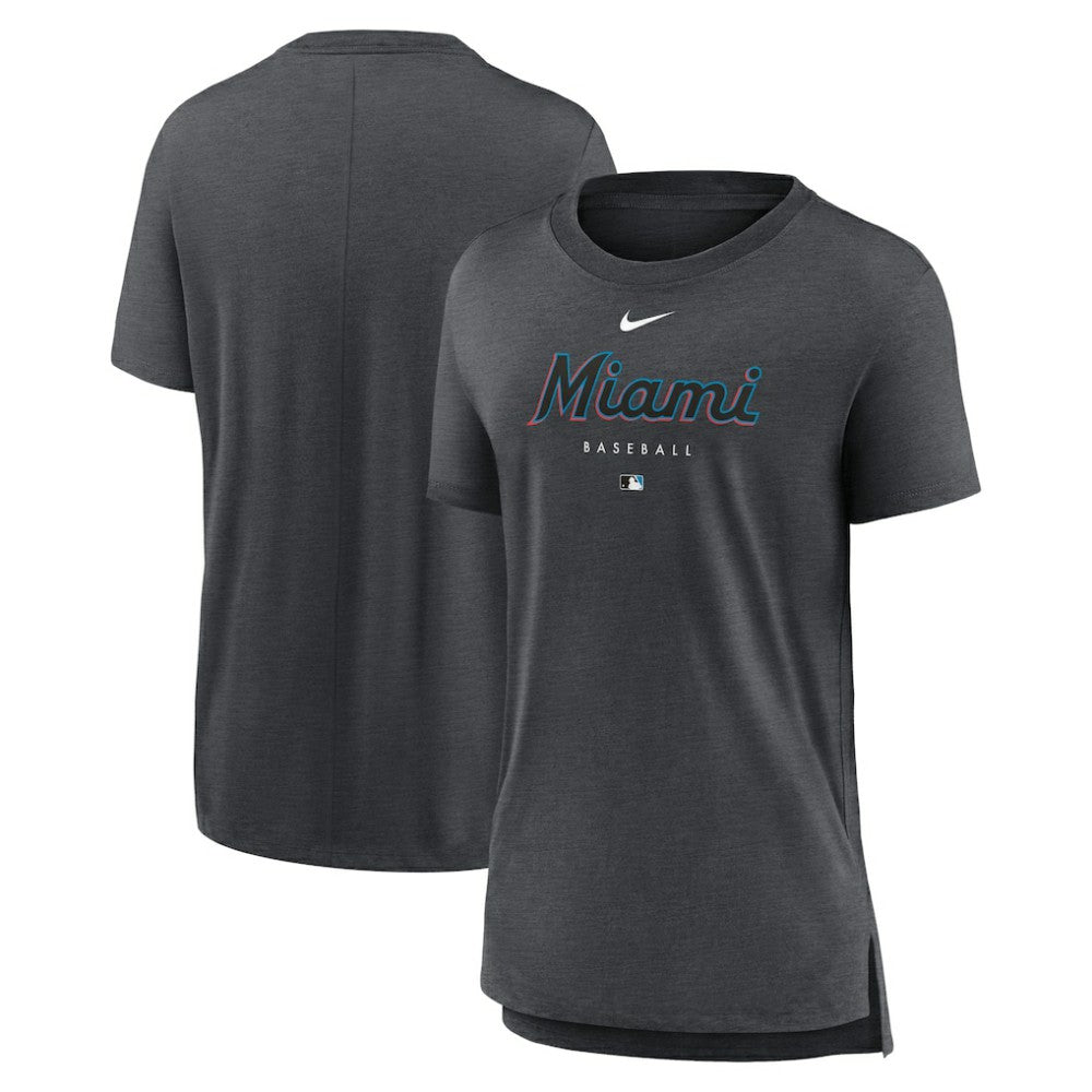 Miami Marlins Nike Women's Authentic Collection Early Work Tri-Blend T-Shirt | MLB Discount