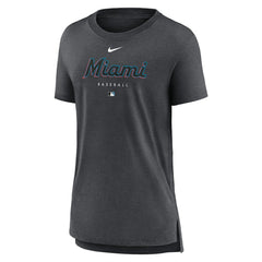 Miami Marlins Nike Women's Authentic Collection Early Work Tri-Blend T-Shirt | MLB Discount