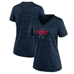 Minnesota Twins Nike Women's Authentic Collection Velocity Practice Performance V-Neck T-Shirt | MLB On Sale