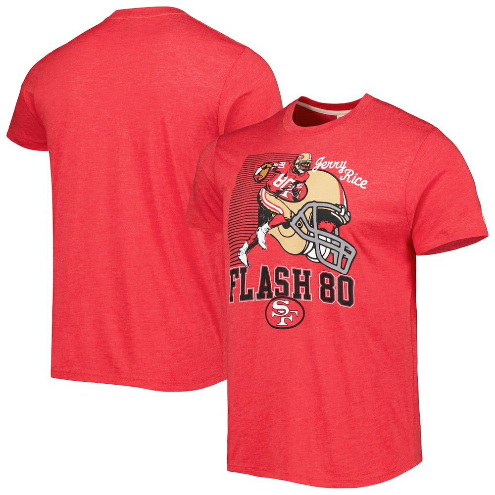 San Francisco 49ers Jerry Rice Homage Unisex Caricature Retired Player Tri-Blend T-Shirt