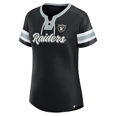 Las Vegas Raiders Fanatics Women's Plus Size Original State Lace-Up T-Shirt