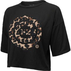 Chicago Cubs Majestic Threads Women's Leopard Cropped T-Shirt | MLB For sale