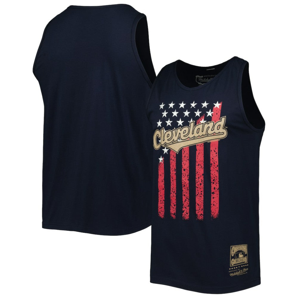 Cleveland Guardians Mitchell & Ness Cooperstown Collection Stars and Stripes Tank Top | MLB New