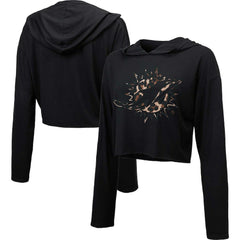 Miami Dolphins Majestic Threads Women's Leopard Cropped Pullover Hoodie
