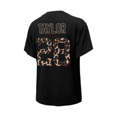 Indianapolis Colts Jonathan Taylor Majestic Threads Women's Leopard Player Name & Number T-Shirt