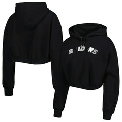 Las Vegas Raiders The Wild Collective Women's Cropped Pullover Hoodie