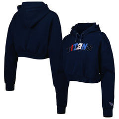 Tennessee Titans The Wild Collective Women's Cropped Pullover Hoodie
