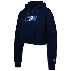 Tennessee Titans The Wild Collective Women's Cropped Pullover Hoodie