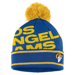 Los Angeles Rams WEAR by Erin Andrews Women's Double Jacquard Cuffed Knit Hat with Pom and Gloves Set