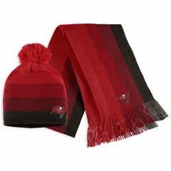 Tampa Bay Buccaneers WEAR by Erin Andrews Women's Ombre Pom Knit Hat and Scarf Set