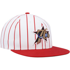 Philadelphia 76ers Hardwood Classics Pinstripe Snapback Hat On Sale