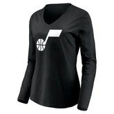 Utah Jazz Women's Primary Logo Team Long Sleeve V-Neck T-Shirt On Sale