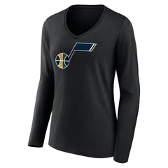 Utah Jazz Women's Primary Logo Team Long Sleeve V-Neck T-Shirt On Sale
