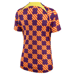 Barcelona Women's 2022/23 Pre-Match Raglan Performance Top Yellow - Nike