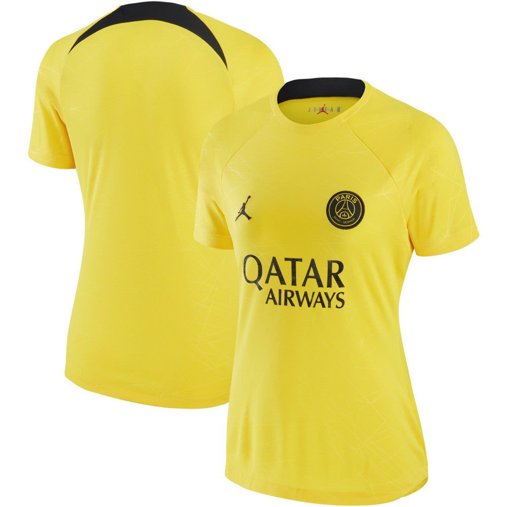 Paris Saint-Germain Jordan Brand Women's 2022/23 Pre-Match Raglan Performance Top Yellow - Jordan