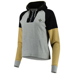 New Orleans Saints Antigua Women's Lightweight Jackpot Raglan Half-Zip Pullover Hoodie