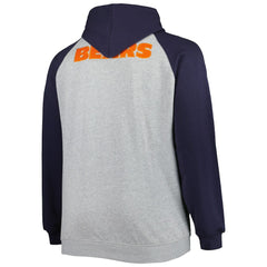 Chicago Bears Big & Tall Fleece Raglan Full-Zip Hoodie Jacket