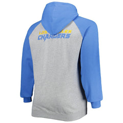 Los Angeles Chargers Fanatics Big & Tall Fleece Raglan Full-Zip Hoodie Jacket