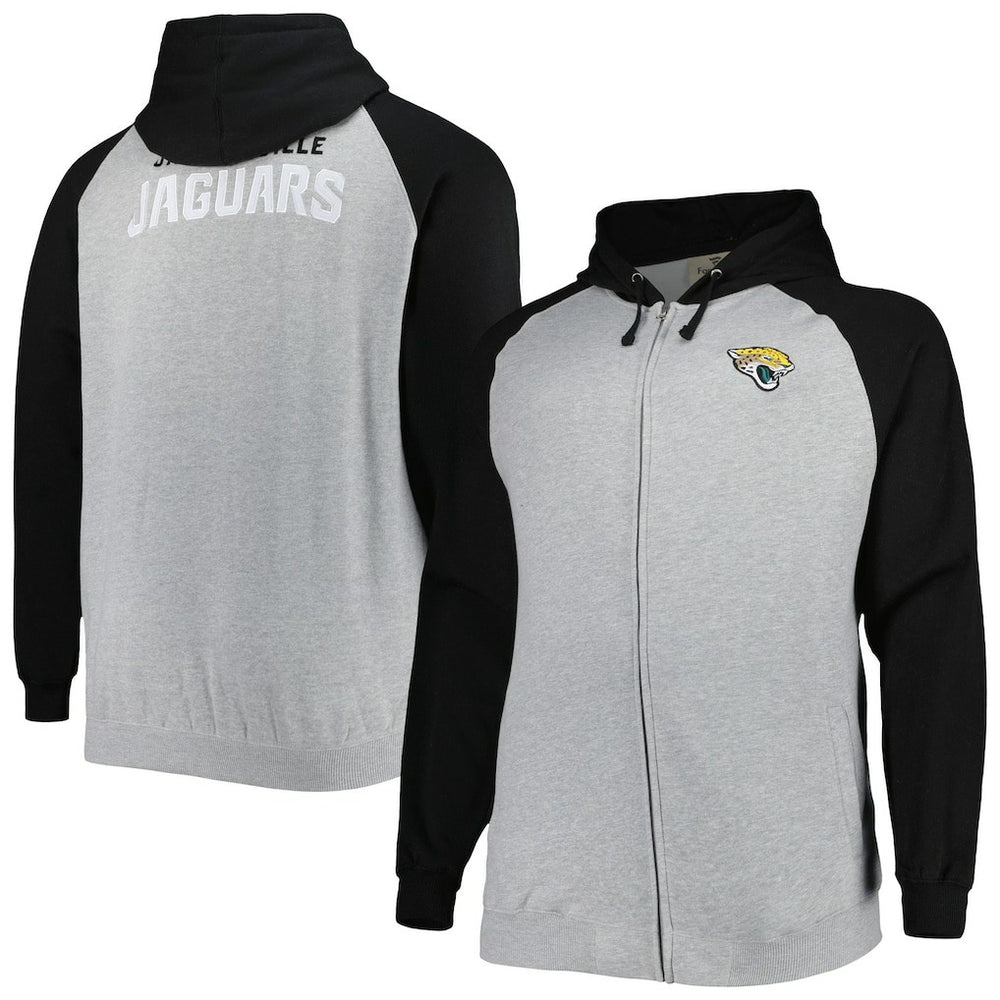 Jacksonville Jaguars Big & Tall Fleece Raglan Full-Zip Hoodie Jacket
