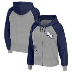 Dallas Cowboys WEAR by Erin Andrews Women's Colorblock Lightweight Full-Zip Hoodie