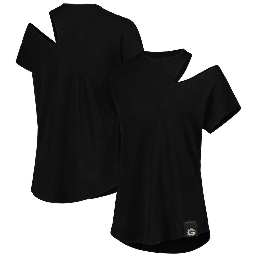Green Bay Packers KIYA TOMLIN Women's Cut Out Tri-Blend Shirt