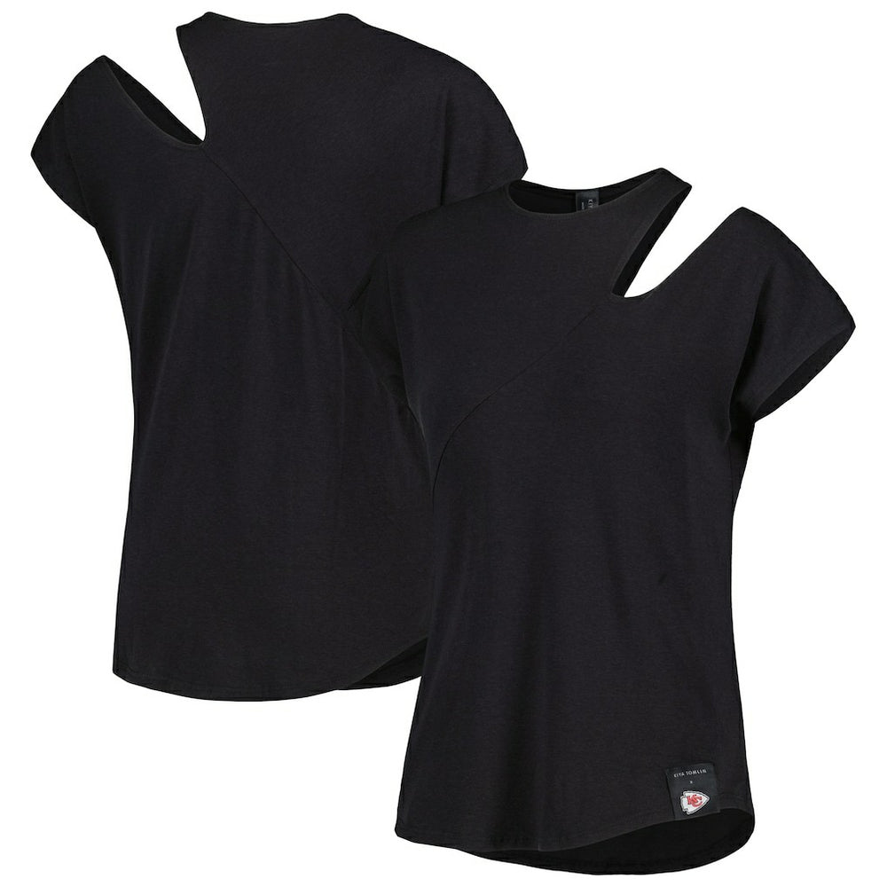 Kansas City Chiefs KIYA TOMLIN Women's Cut Out Tri-Blend Shirt