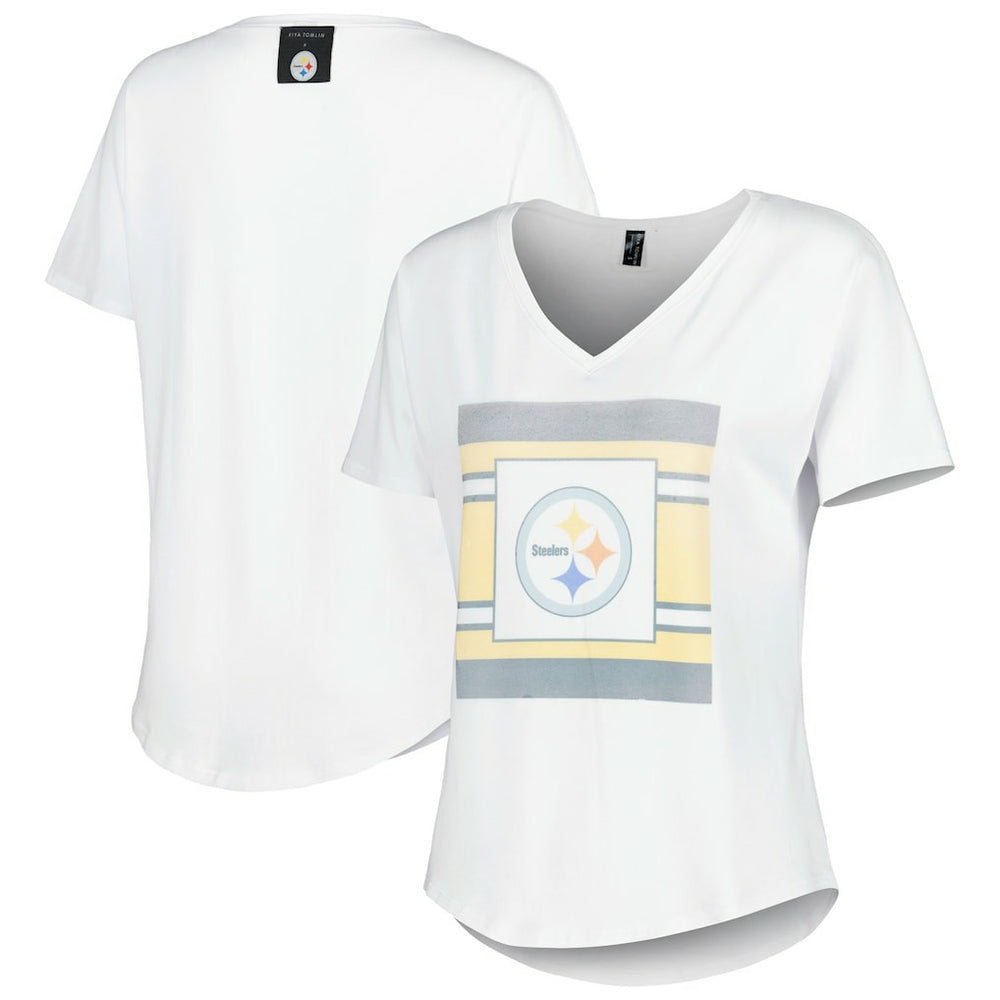 Pittsburgh Steelers KIYA TOMLIN Women's Tri-Blend V-Neck T-Shirt