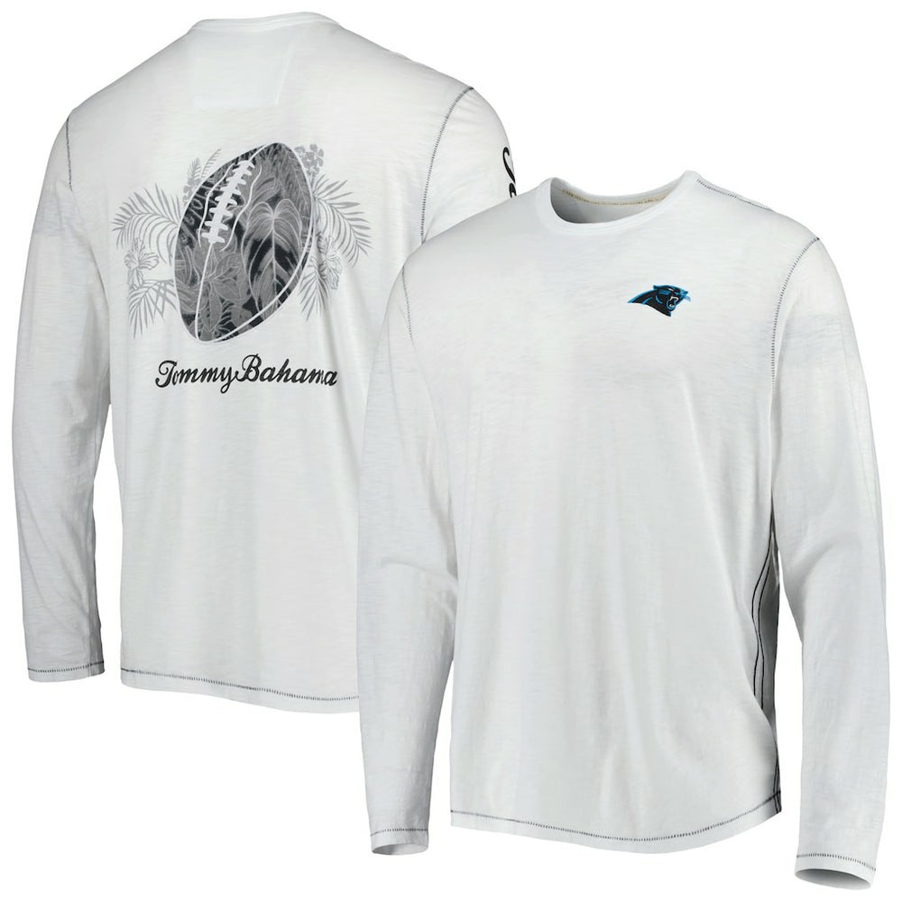 Carolina Panthers Tommy Bahama Laces Out Billboard Long Sleeve T-Shirt