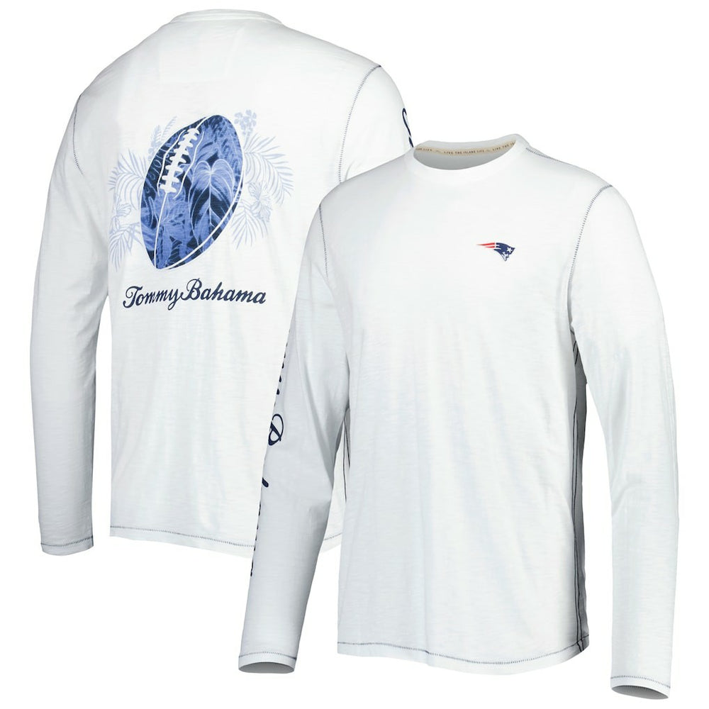 New England Patriots Tommy Bahama Laces Out Billboard Long Sleeve T-Shirt